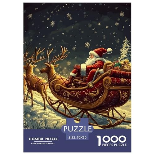 Weihnachtsmann 1000 Teile Puzzles DekoRatteion Klassisches Lernspiel Für Erwachsene Tolle Geschenkidee 70x50cm/1000pcs von ZXOAWQX