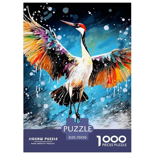 Weißer Kran 1000 Teile Puzzles Puzzlespiele Klassisches Lernspiel Für Erwachsene Tolle Geschenkidee 70x50cm/1000pcs von ZXOAWQX