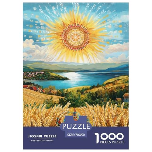 Weizenfeld 1000 Teile Puzzles Clevere Lernspiel Herausforderung Spielzeug Für Erwachsene Tolle Geschenkidee 70x50cm/1000pcs von ZXOAWQX