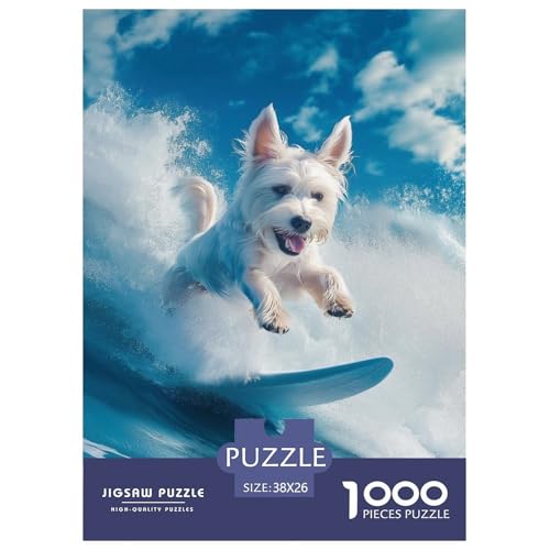 West Highland Weißer Terrier 1000 Teile Puzzles Clevere Klassisches Lernspiel Für Erwachsene Und Kinder Ab 12 Jahren Tolle Geschenkidee 38x26cm/1000pcs von ZXOAWQX