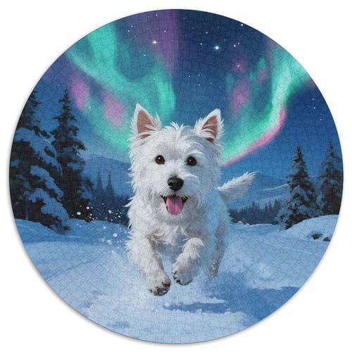 West Highland Weißer Terrier 1000 Teile Round Puzzle Kreatives Haustier Hund Geschenk EIN Herausforderndes Für Die Ganze Familie 1000pcs (67.5x67.5cm) von ZXOAWQX