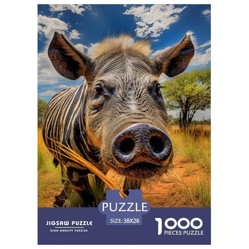 Wildschwein 1000 Teile Puzzles Classic Lernspiel Herausforderung Spielzeug Für Erwachsene Tolle Geschenkidee 38x26cm/1000pcs von ZXOAWQX