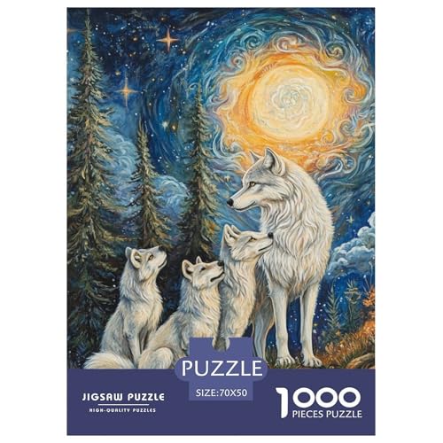 Wolf 1000 Teile Puzzles Classic Lernspiel Herausforderung Spielzeug Für Erwachsene Tolle Geschenkidee 70x50cm/1000pcs von ZXOAWQX