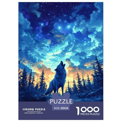 Wolf 1000 Teile Puzzles Clevere Lernspiel Herausforderung Spielzeug Für Erwachsene Tolle Geschenkidee 38x26cm/1000pcs von ZXOAWQX
