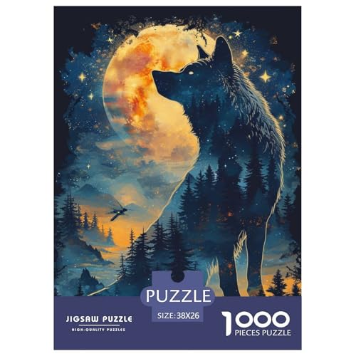 Wolf 1000 Teile Puzzles DekoRatteion EIN Herausforderndes Für Erwachsene Und Kinder Ab 12 Jahren Tolle Geschenkidee 38x26cm/1000pcs von ZXOAWQX