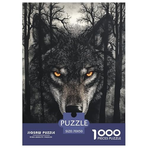 Wolf 1000 Teile Puzzles DekoRatteion Lernspiel Herausforderung Spielzeug Für Erwachsene Tolle Geschenkidee 70x50cm/1000pcs von ZXOAWQX