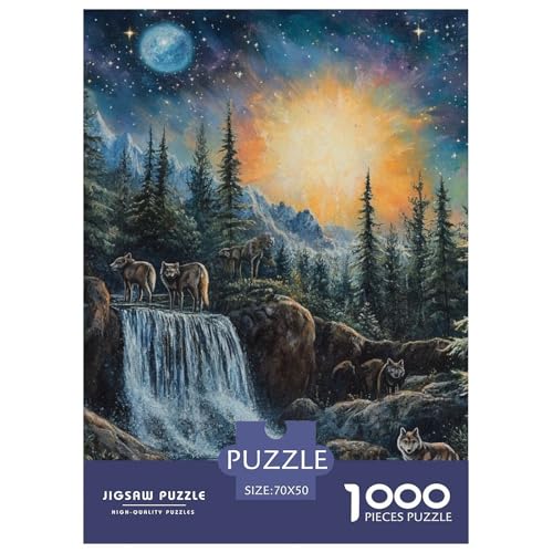 Wolf 1000 Teile Puzzles DekoRatteion Lernspiel Herausforderung Spielzeug Für Erwachsene Tolle Geschenkidee 70x50cm/1000pcs von ZXOAWQX