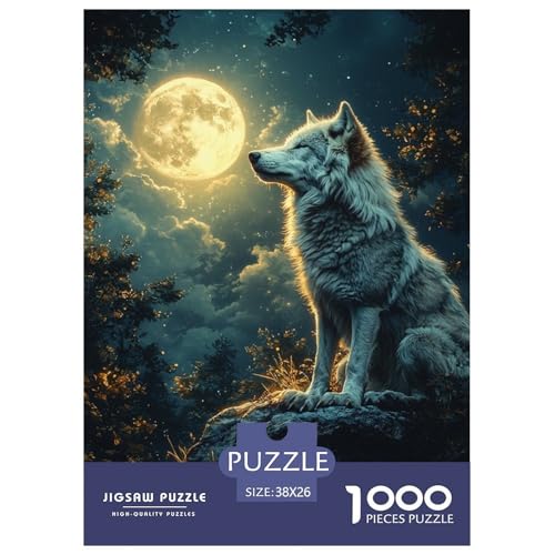 Wolf 1000 Teile Puzzles Dekoration Klassisches Lernspiel Für Erwachsene Tolle Geschenkidee 38x26cm/1000pcs von ZXOAWQX