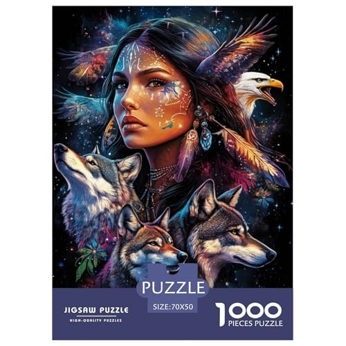 Wolf 1000 Teile Puzzles Dekoration Klassisches Lernspiel Für Erwachsene Und Kinder Ab 12 Jahren Tolle Geschenkidee 70x50cm/1000pcs von ZXOAWQX