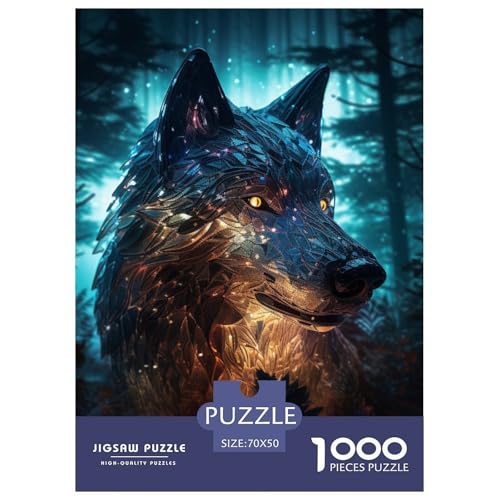 Wolf 1000 Teile Puzzles Puzzlespiele Klassisches Lernspiel Für Erwachsene Tolle Geschenkidee 70x50cm/1000pcs von ZXOAWQX