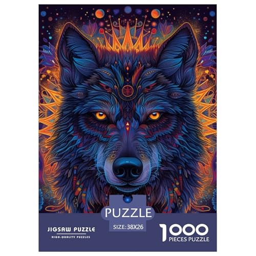 Wolf 1000 Teile Puzzles Puzzlespiele Lernspiel Herausforderung Spielzeug Für Erwachsene Tolle Geschenkidee 38x26cm/1000pcs von ZXOAWQX