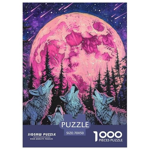 Wolf 1000 Teile Puzzles Puzzlespiele Lernspiel Herausforderung Spielzeug Für Erwachsene Tolle Geschenkidee 70x50cm/1000pcs von ZXOAWQX