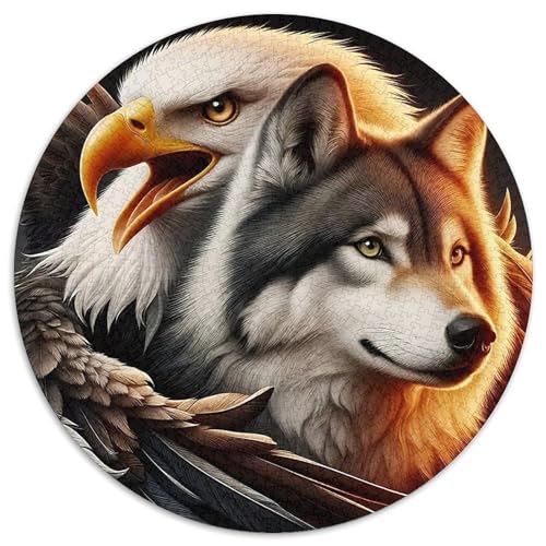 Wolf 1000 Teile Rundes Puzzle Kreatives Geschenk Unmögliches Spiel Für Die Ganze Familie 1000pcs (67.5x67.5cm) von ZXOAWQX