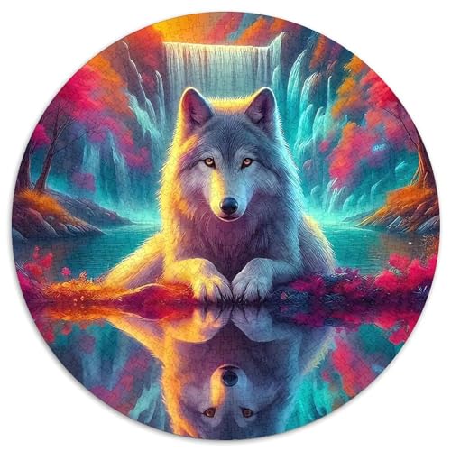 Wolf 1000 Teile Rundes Puzzle Kreatives Geschenk Unmögliches Spiel Für Die Ganze Familie 1000pcs (67.5x67.5cm) von ZXOAWQX