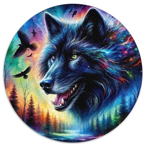 Wolf 1000 Teile Rundes Puzzle Kreatives Geschenk Unmögliches Spiel Für Erwachsene Und Kinder 1000pcs (67.5x67.5cm) von ZXOAWQX