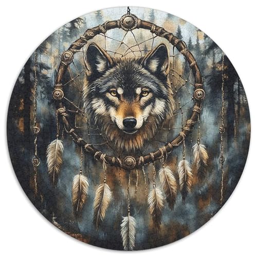 Wolf 1000 Teile Rundes Puzzle Stressabbau Geschenk Unmögliches Spiel Für Die Ganze Familie 1000pcs (67.5x67.5cm) von ZXOAWQX
