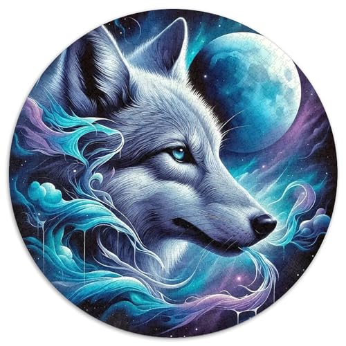 Wolf 1000 Teile Rundes Puzzle Stressabbau Jigsaw Geschenk Unmögliches Spiel Für Erwachsene Und Kinder 1000pcs (67.5x67.5cm) von ZXOAWQX