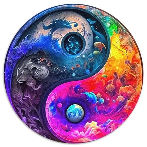 Yin-Yang 1000 Teile Rundes Puzzle Stressabbau Geschenk Unmögliches Spiel Für Erwachsene Und Kinder 1000pcs (67.5x67.5cm) von ZXOAWQX