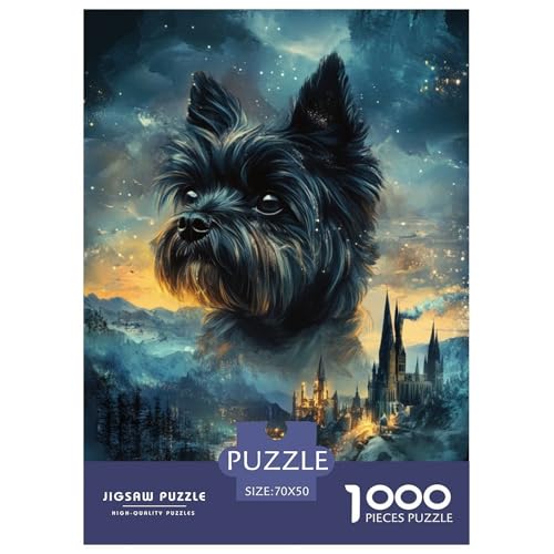 Yorkshire Terrier 1000 Teile Puzzles Clevere Klassisches Lernspiel Für Erwachsene Tolle Geschenkidee 70x50cm/1000pcs von ZXOAWQX