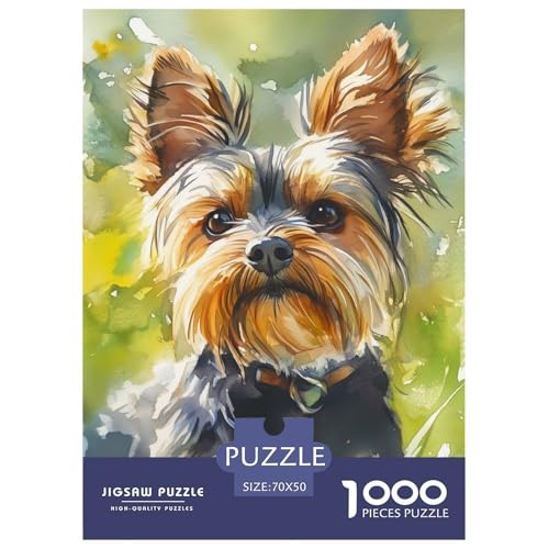 Yorkshire Terrier 1000 Teile Puzzles DekoRatteion Klassisches Lernspiel Für Erwachsene Tolle Geschenkidee 70x50cm/1000pcs von ZXOAWQX