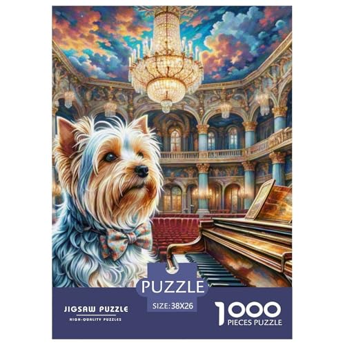 Yorkshire Terrier 1000 Teile Puzzles Hund Classic Lernspiel Herausforderung Spielzeug Für Erwachsene Tolle Geschenkidee 38x26cm/1000pcs von ZXOAWQX