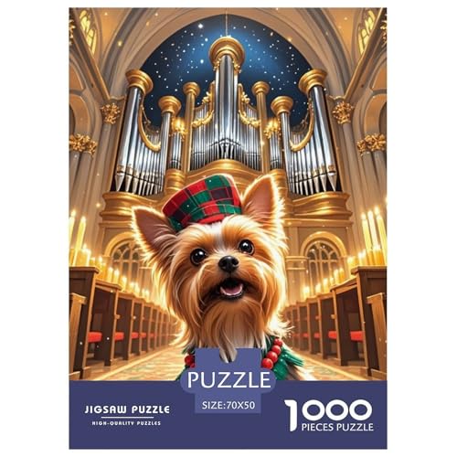 Yorkshire Terrier 1000 Teile Puzzles Hund Classic Lernspiel Herausforderung Spielzeug Für Erwachsene Tolle Geschenkidee 70x50cm/1000pcs von ZXOAWQX