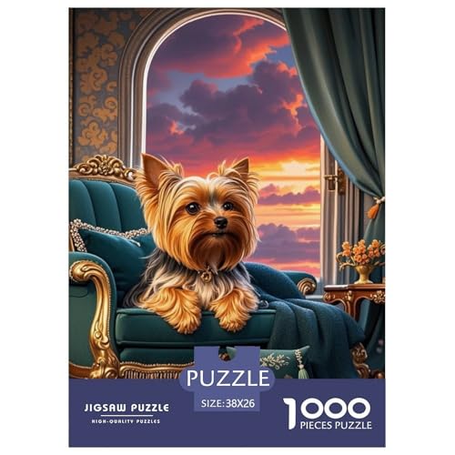 Yorkshire Terrier 1000 Teile Puzzles Hund Clevere Klassisches Lernspiel Für Erwachsene Tolle Geschenkidee 38x26cm/1000pcs von ZXOAWQX