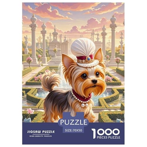 Yorkshire Terrier 1000 Teile Puzzles Hund Clevere Klassisches Lernspiel Für Erwachsene Tolle Geschenkidee 70x50cm/1000pcs von ZXOAWQX