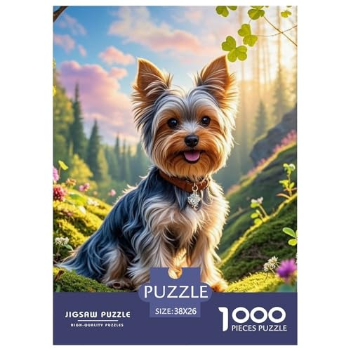 Yorkshire Terrier 1000 Teile Puzzles Hund Dekoration Klassisches Lernspiel Für Die Ganze Familie Tolle Geschenkidee 38x26cm/1000pcs von ZXOAWQX