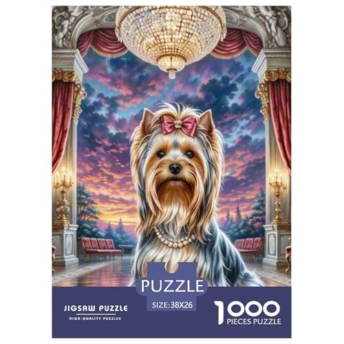 Yorkshire Terrier 1000 Teile Puzzles Hund Dekoration Kreative Unterhaltung Für Die Ganze Familie Tolle Geschenkidee 38x26cm/1000pcs von ZXOAWQX