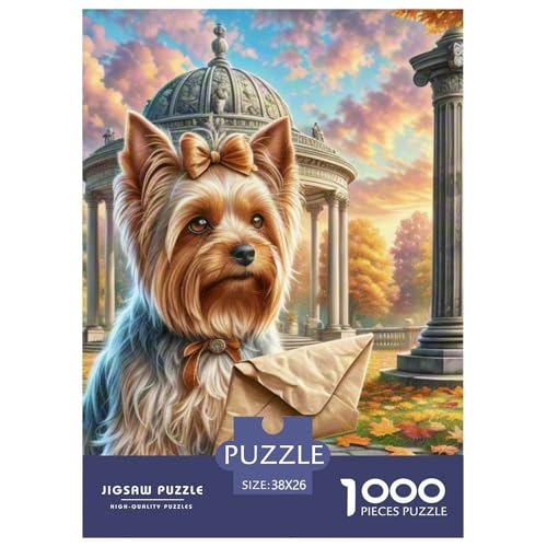 Yorkshire Terrier 1000 Teile Puzzles Hund Dekoration Lernspiel Herausforderung Spielzeug Für Erwachsene Und Kinder Ab 12 Jahren Tolle Geschenkidee 38x26cm/1000pcs von ZXOAWQX