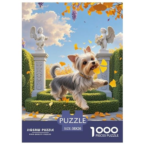 Yorkshire Terrier 1000 Teile Puzzles Hund Dekoration Unmögliche Herausforderung Für Die Ganze Familie Tolle Geschenkidee 38x26cm/1000pcs von ZXOAWQX