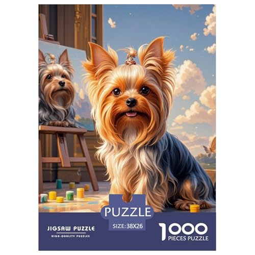 Yorkshire Terrier 1000 Teile Puzzles Hund Puzzlespiele Klassisches Lernspiel Für Die Ganze Familie Tolle Geschenkidee 38x26cm/1000pcs von ZXOAWQX