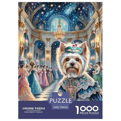 Yorkshire Terrier 1000 Teile Puzzles Hund Puzzlespiele Klassisches Lernspiel Für Erwachsene Tolle Geschenkidee 70x50cm/1000pcs von ZXOAWQX