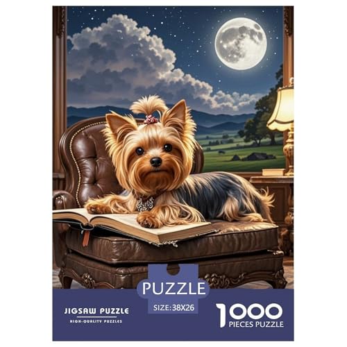 Yorkshire Terrier 1000 Teile Puzzles Hund Puzzlespiele Kreative Unterhaltung Für Erwachsene Tolle Geschenkidee 38x26cm/1000pcs von ZXOAWQX