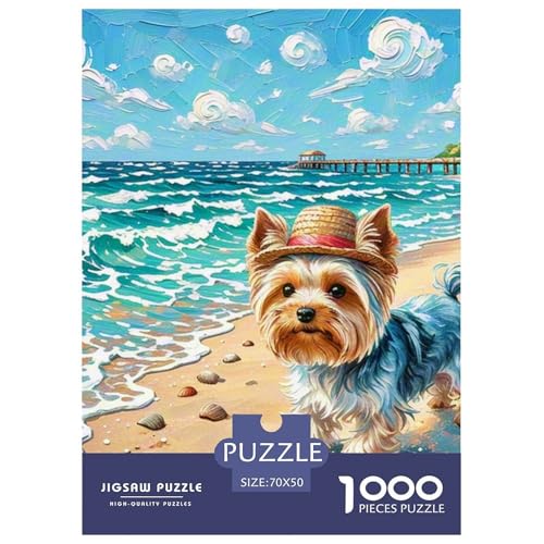Yorkshire Terrier 1000 Teile Puzzles Süße Haustiere Dekoration Unmögliche Herausforderung Für Erwachsene Tolle Geschenkidee 70x50cm/1000pcs von ZXOAWQX