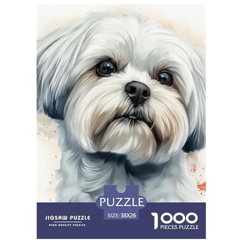 Yorkshire Terrier 1000 Teile Puzzles Tiere Puzzlespiele Klassisches Lernspiel Für Erwachsene Und Kinder Ab 12 Jahren Tolle Geschenkidee 38x26cm/1000pcs von ZXOAWQX