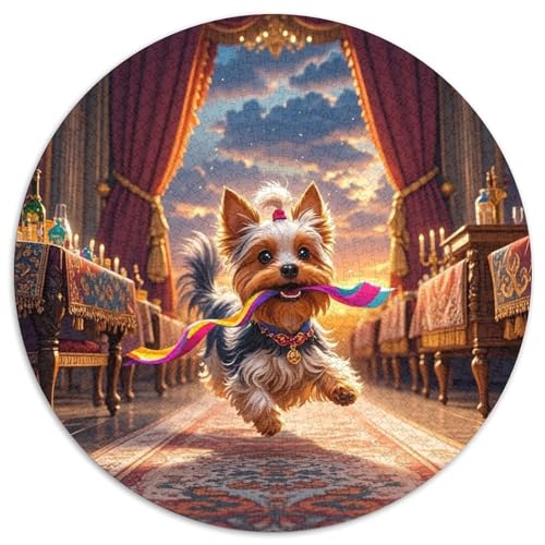 Yorkshire Terrier 1000 Teile Rundes Puzzle Kreatives Hund Geschenk EIN Herausforderndes Für Erwachsene Und Kinder 1000pcs (67.5x67.5cm) von ZXOAWQX