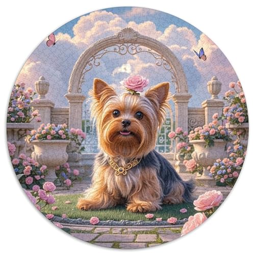 Yorkshire Terrier 1000 Teile Rundes Puzzle Stressabbau Hund Geschenk Unmögliches Spiel Für Die Ganze Familie 1000pcs (67.5x67.5cm) von ZXOAWQX