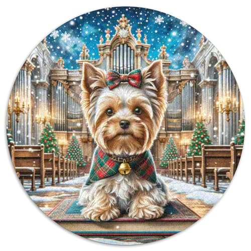 Yorkshire Terrier 1000 Teile Rundes Puzzle Stressabbau Hund Geschenk Unmögliches Spiel Für Die Ganze Familie 1000pcs (67.5x67.5cm) von ZXOAWQX
