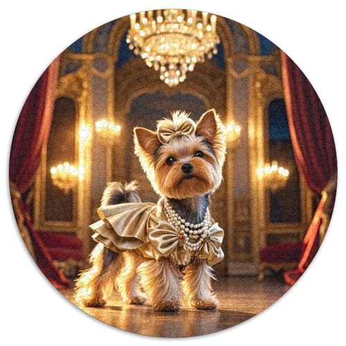 Yorkshire Terrier 1000 Teile Rundes Puzzle Stressabbau Hund Geschenk Unmögliches Spiel Für Erwachsene Und Kinder 1000pcs (67.5x67.5cm) von ZXOAWQX