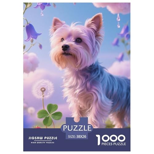 Yorkshire Terrier Welpen 1000 Teile Puzzles Süße Haustiere Dekoration Lernspiel Herausforderung Spielzeug Für Erwachsene Und Kinder Ab 12 Jahren Tolle Geschenkidee 38x26cm/1000pcs von ZXOAWQX