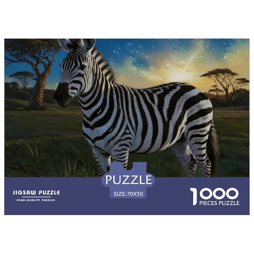 Zebra 1000 Teile Puzzles Tier Clevere EIN Herausforderndes Für Erwachsene Und Kinder Ab 12 Jahren Tolle Geschenkidee 70x50cm/1000pcs von ZXOAWQX