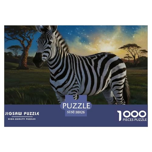 Zebra 1000 Teile Puzzles Tier Puzzlespiele Klassisches Lernspiel Für Erwachsene Tolle Geschenkidee 38x26cm/1000pcs von ZXOAWQX