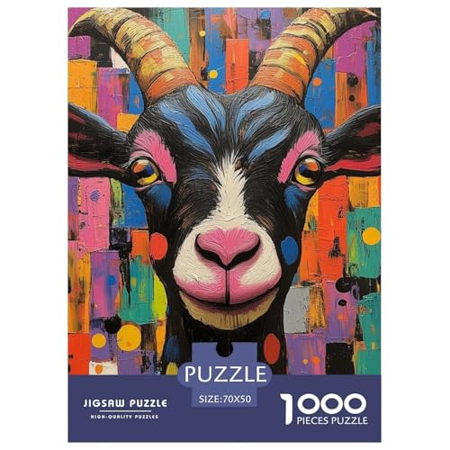 Ziege 1000 Teile Puzzles Classic Lernspiel Herausforderung Spielzeug Für Erwachsene Tolle Geschenkidee 70x50cm/1000pcs von ZXOAWQX
