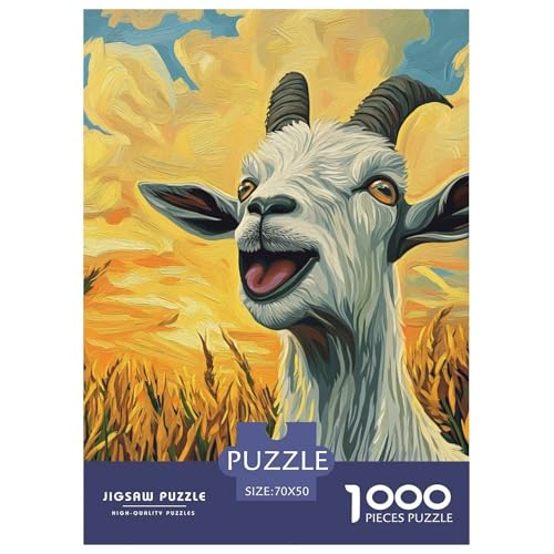 Ziege 1000 Teile Puzzles Clevere Klassisches Lernspiel Für Erwachsene Tolle Geschenkidee 70x50cm/1000pcs von ZXOAWQX