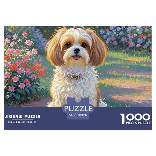 maltesisch 1000 Teile Puzzles Haustier Hund Puzzlespiele Unmögliche Herausforderung Für Erwachsene Tolle Geschenkidee 38x26cm/1000pcs von ZXOAWQX