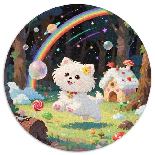 maltesisch 1000 Teile Rundes Puzzle Kreatives Haustier Hund Jigsaw Geschenk EIN Herausforderndes Puzzle Für Erwachsene Und Kinder 1000pcs (67.5x67.5cm) von ZXOAWQX