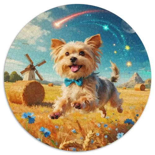 maltesisch 1000 Teile Rundes Puzzle Stressabbau Haustier Hund Geschenk Unmögliches Spiel Für Erwachsene Und Kinder 1000pcs (67.5x67.5cm) von ZXOAWQX