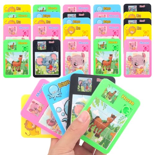 ZXShow Schiebepuzzle Kinder 30 Stück Super Slide Puzzle Spielzeug mit Tiermotiven für Kinder ab 4 Jahren Mini Puzzle Mitgebsel für Geburtstag Schule Reise Geduldspiele ZXShow Schiebepuzzle Kinder 30 Stück Super Slide Puzzle Spielzeug mit Tiermotiven für Kinder ab 4 Jahren Mini Puzzle Mitgebsel für Geburtstag Schule Reise Geduldspiele von ZXShow